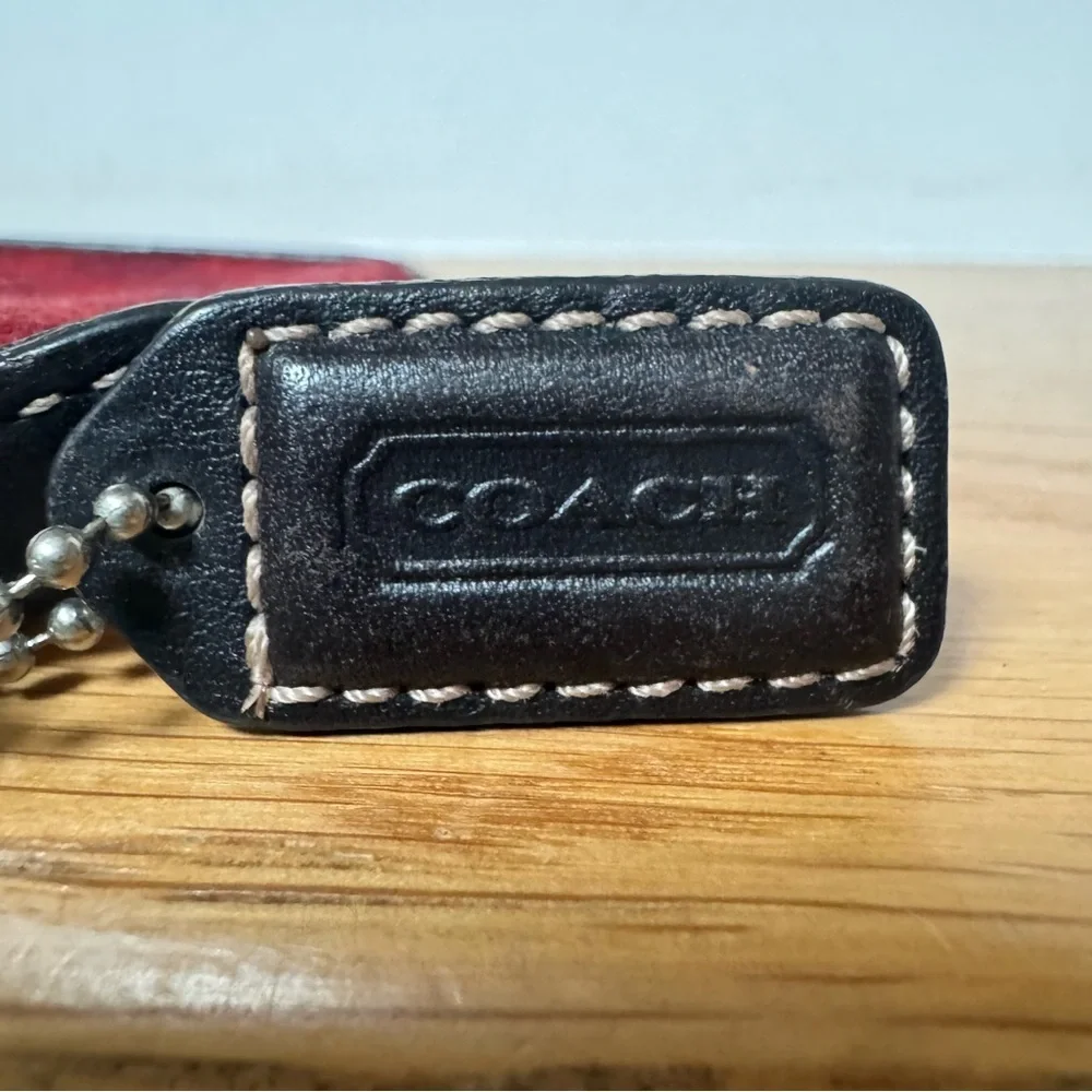 Vintage Coach Red Wool and Leather Skinny Case Rare